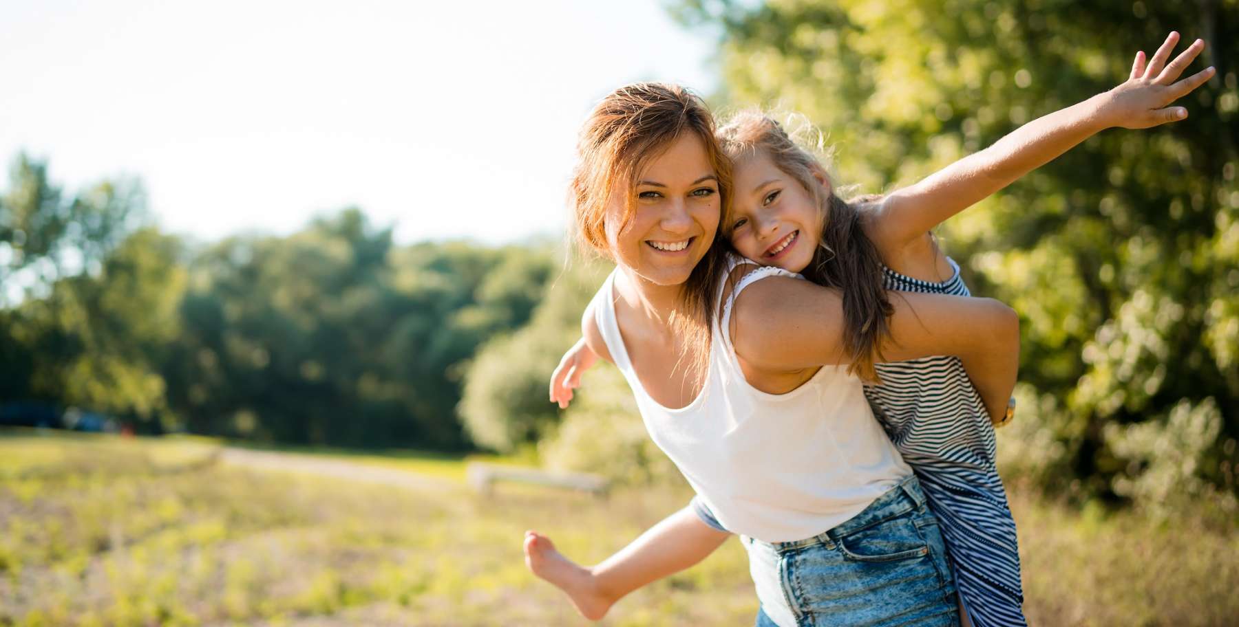 Mother and daughter playing after dental check up at Sparkling Dental