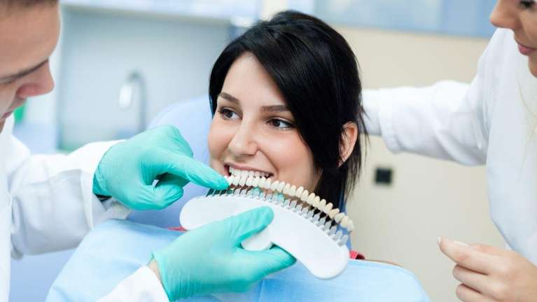 A picture of a lady undergoing teeth whitening procedure in Neutral Bay, NSW.