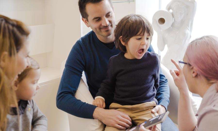 Dentist examining a child mouth in Neutral Bay, NSW